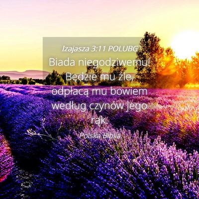 Picture 04 - Izajasza 3:11 POLUBG - Biada niegodziwemu! Będzie mu źle, odpłacą mu - Bible Verse Picture