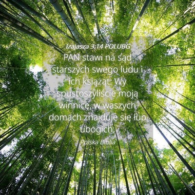 Picture 04 - Izajasza 3:14 POLUBG - PAN stawi na sąd starszych swego ludu i ich - Bible Verse Picture