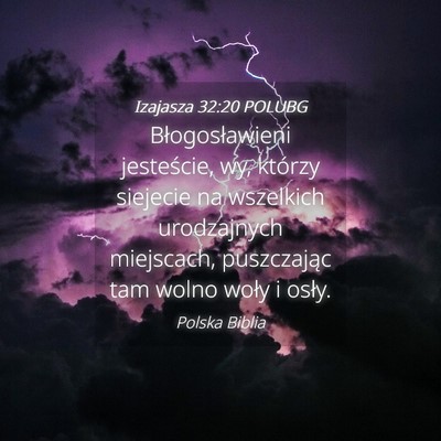 Picture 04 - Izajasza 32:20 POLUBG - Błogosławieni jesteście, wy, którzy siejecie - Bible Verse Picture