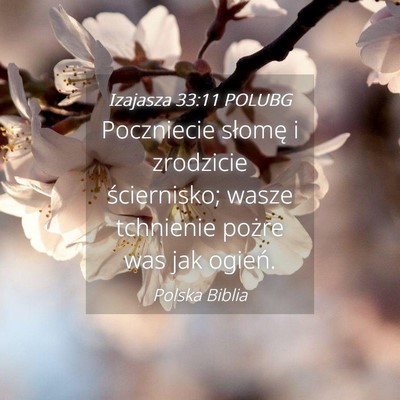 Picture 04 - Izajasza 33:11 POLUBG - Poczniecie słomę i zrodzicie ściernisko; wasze - Bible Verse Picture