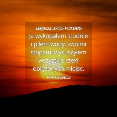 Picture 04 - Izajasza 37:25 POLUBG - Ja wykopałem studnie i piłem wody, swoimi - Bible Verse Picture