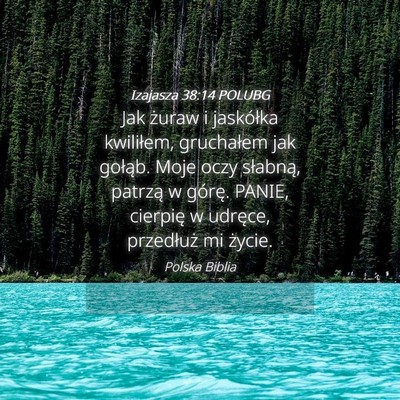 Picture 04 - Izajasza 38:14 POLUBG - Jak żuraw i jaskółka kwiliłem, gruchałem jak - Bible Verse Picture