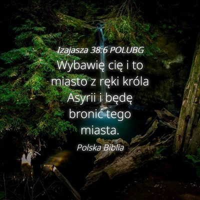Picture 04 - Izajasza 38:6 POLUBG - Wybawię cię i to miasto z ręki króla Asyrii i - Bible Verse Picture