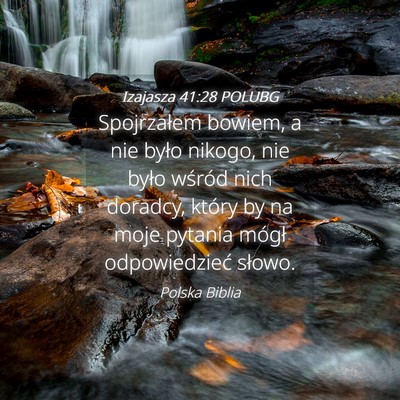 Picture 04 - Izajasza 41:28 POLUBG - Spojrzałem bowiem, a nie było nikogo, nie było - Bible Verse Picture