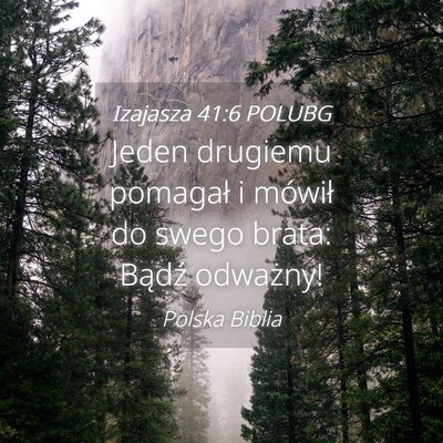 Picture 04 - Izajasza 41:6 POLUBG - Jeden drugiemu pomagał i mówił do swego brata: - Bible Verse Picture