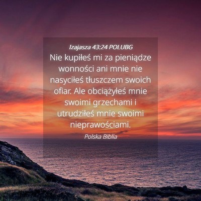 Picture 04 - Izajasza 43:24 POLUBG - Nie kupiłeś mi za pieniądze wonności ani mnie - Bible Verse Picture