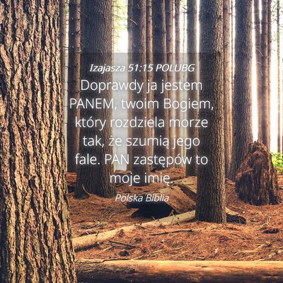 Picture 04 - Izajasza 51:15 POLUBG - Doprawdy ja jestem PANEM, twoim Bogiem, który - Bible Verse Picture