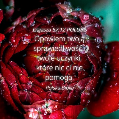 Picture 04 - Izajasza 57:12 POLUBG - Opowiem twoją sprawiedliwość i twoje uczynki, - Bible Verse Picture