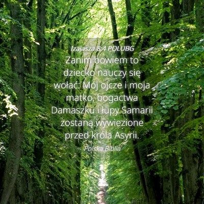 Picture 04 - Izajasza 8:4 POLUBG - Zanim bowiem to dziecko nauczy się wołać: Mój - Bible Verse Picture