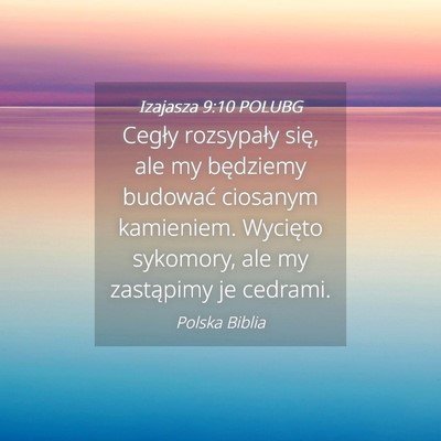 Picture 04 - Izajasza 9:10 POLUBG - Cegły rozsypały się, ale my będziemy budować - Bible Verse Picture