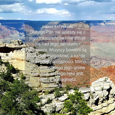 Picture 04 - Izajasza 9:17 POLUBG - Dlatego Pan nie ucieszy się z jego - Bible Verse Picture