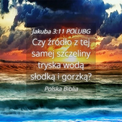 Picture 04 - Jakuba 3:11 POLUBG - Czy źródło z tej samej szczeliny tryska wodą - Bible Verse Picture