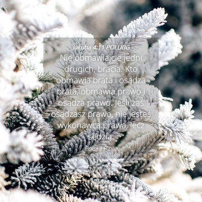 Picture 04 - Jakuba 4:11 POLUBG - Nie obmawiajcie jedni drugich, bracia. Kto - Bible Verse Picture
