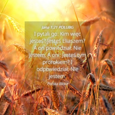 Picture 04 - Jana 1:21 POLUBG - I pytali go: Kim więc jesteś? Jesteś Eliaszem? - Bible Verse Picture