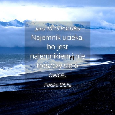 Picture 04 - Jana 10:13 POLUBG - Najemnik ucieka, bo jest najemnikiem i nie - Bible Verse Picture