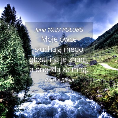 Picture 04 - Jana 10:27 POLUBG - Moje owce słuchają mego głosu i ja je znam, a - Bible Verse Picture