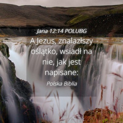 Picture 04 - Jana 12:14 POLUBG - A Jezus, znalazłszy oślątko, wsiadł na nie, - Bible Verse Picture