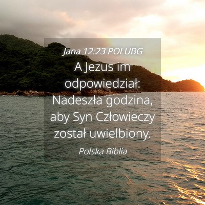 Picture 04 - Jana 12:23 POLUBG - A Jezus im odpowiedział: Nadeszła godzina, aby - Bible Verse Picture