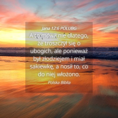 Picture 04 - Jana 12:6 POLUBG - A to mówił nie dlatego, że troszczył się o - Bible Verse Picture
