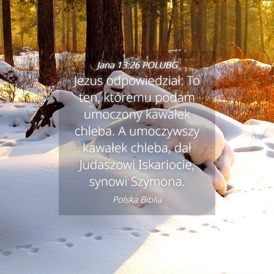 Picture 04 - Jana 13:26 POLUBG - Jezus odpowiedział: To ten, któremu podam - Bible Verse Picture