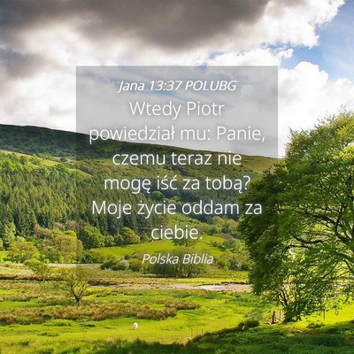 Picture 04 - Jana 13:37 POLUBG - Wtedy Piotr powiedział mu: Panie, czemu teraz - Bible Verse Picture