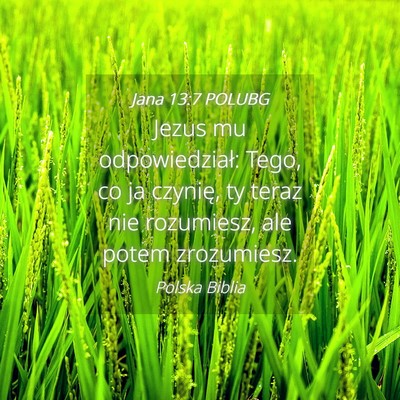 Picture 04 - Jana 13:7 POLUBG - Jezus mu odpowiedział: Tego, co ja czynię, ty - Bible Verse Picture