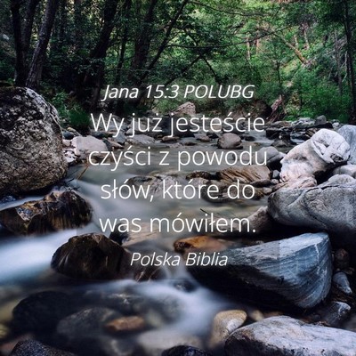 Picture 04 - Jana 15:3 POLUBG - Wy już jesteście czyści z powodu słów, - Bible Verse Picture