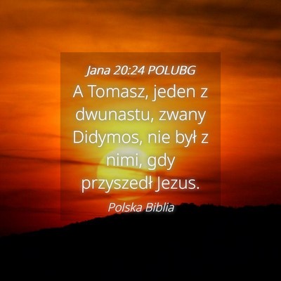 Picture 04 - Jana 20:24 POLUBG - A Tomasz, jeden z dwunastu, zwany Didymos, nie - Bible Verse Picture