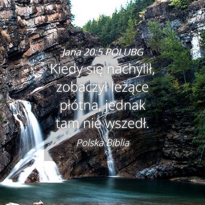 Picture 04 - Jana 20:5 POLUBG - Kiedy się nachylił, zobaczył leżące - Bible Verse Picture