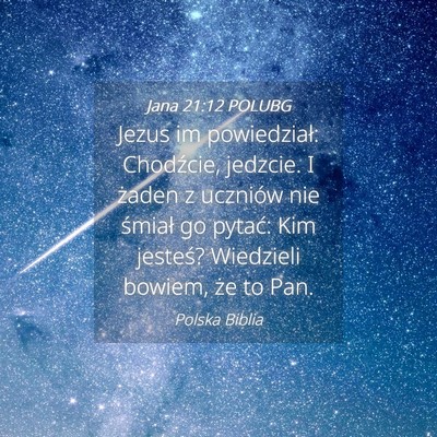 Picture 04 - Jana 21:12 POLUBG - Jezus im powiedział: Chodźcie, jedzcie. I - Bible Verse Picture