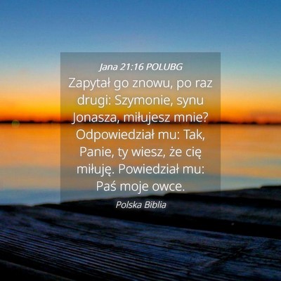 Picture 04 - Jana 21:16 POLUBG - Zapytał go znowu, po raz drugi: Szymonie, synu - Bible Verse Picture