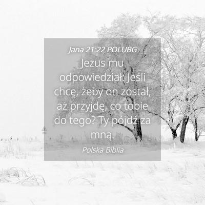 Picture 04 - Jana 21:22 POLUBG - Jezus mu odpowiedział: Jeśli chcę, żeby on - Bible Verse Picture