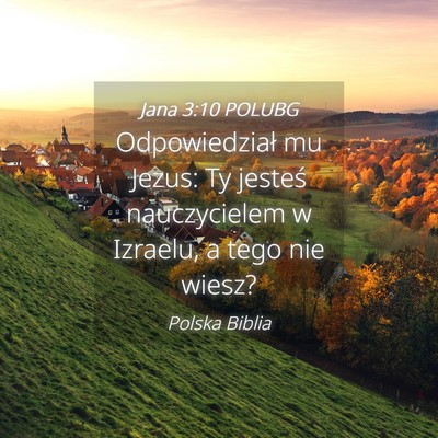 Picture 04 - Jana 3:10 POLUBG - Odpowiedział mu Jezus: Ty jesteś nauczycielem w - Bible Verse Picture