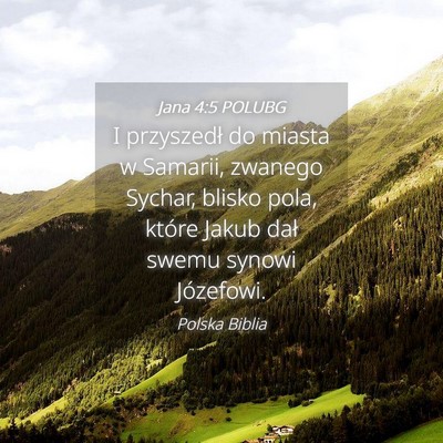 Picture 04 - Jana 4:5 POLUBG - I przyszedł do miasta w Samarii, zwanego Sychar, - Bible Verse Picture