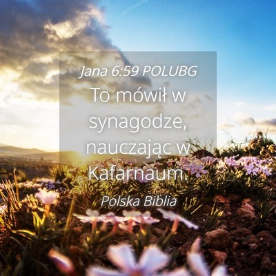 Picture 04 - Jana 6:59 POLUBG - To mówił w synagodze, nauczając w - Bible Verse Picture