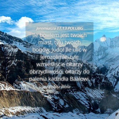 Picture 04 - Jeremiasza 11:13 POLUBG - Ile bowiem jest twoich miast, tylu twoich bogów, - Bible Verse Picture