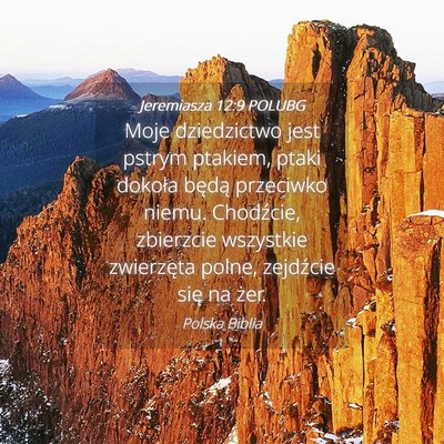 Picture 04 - Jeremiasza 12:9 POLUBG - Moje dziedzictwo jest pstrym ptakiem, ptaki - Bible Verse Picture