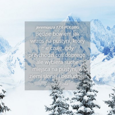 Picture 04 - Jeremiasza 17:6 POLUBG - Będzie bowiem jak wrzos na pustyni, który nie - Bible Verse Picture