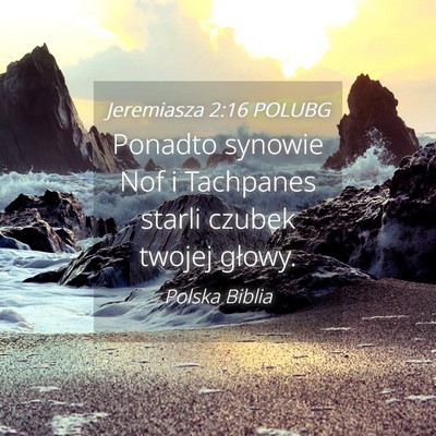 Picture 04 - Jeremiasza 2:16 POLUBG - Ponadto synowie Nof i Tachpanes starli czubek - Bible Verse Picture