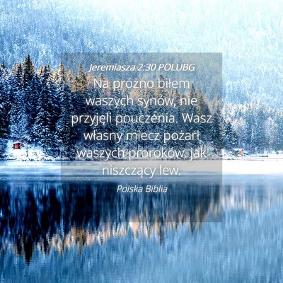 Picture 04 - Jeremiasza 2:30 POLUBG - Na próżno biłem waszych synów, nie przyjęli - Bible Verse Picture