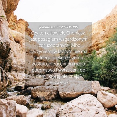 Picture 04 - Jeremiasza 22:28 POLUBG - Czy ten człowiek, Choniasz, jest posągiem - Bible Verse Picture