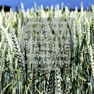 Picture 04 - Jeremiasza 23:7 POLUBG - Dlatego oto nadejdą dni, mówi PAN, że nie - Bible Verse Picture