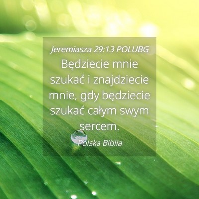 Picture 04 - Jeremiasza 29:13 POLUBG - Będziecie mnie szukać i znajdziecie mnie, gdy - Bible Verse Picture