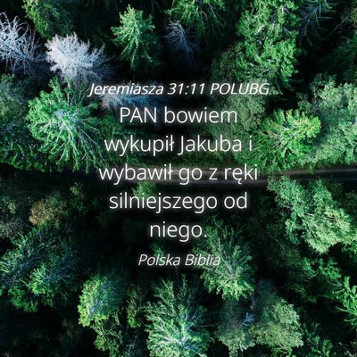 Picture 04 - Jeremiasza 31:11 POLUBG - PAN bowiem wykupił Jakuba i wybawił go z ręki - Bible Verse Picture