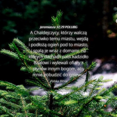 Picture 04 - Jeremiasza 32:29 POLUBG - A Chaldejczycy, którzy walczą przeciwko temu - Bible Verse Picture