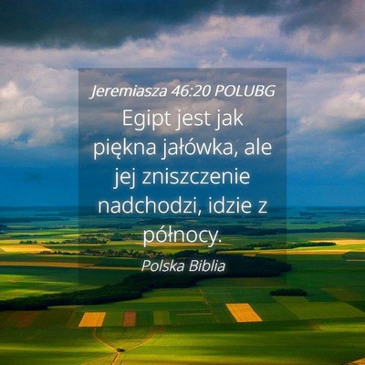 Picture 04 - Jeremiasza 46:20 POLUBG - Egipt jest jak piękna jałówka, ale jej - Bible Verse Picture