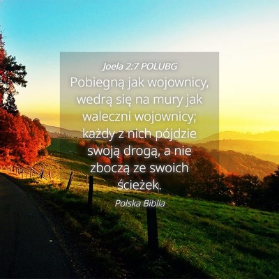 Picture 04 - Joela 2:7 POLUBG - Pobiegną jak wojownicy, wedrą się na mury jak - Bible Verse Picture
