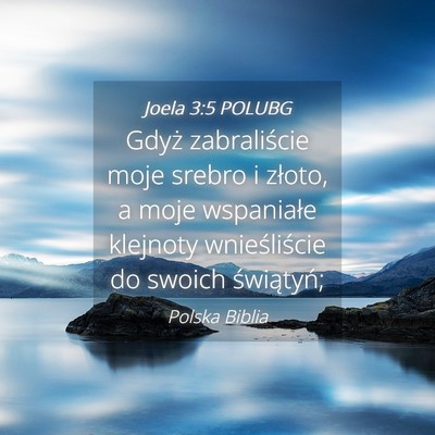 Picture 04 - Joela 3:5 POLUBG - Gdyż zabraliście moje srebro i złoto, a moje - Bible Verse Picture