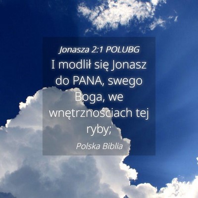 Picture 04 - Jonasza 2:1 POLUBG - I modlił się Jonasz do PANA, swego Boga, we - Bible Verse Picture