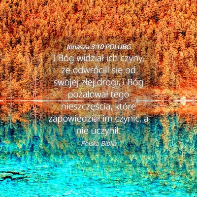 Picture 04 - Jonasza 3:10 POLUBG - I Bóg widział ich czyny, że odwrócili się od - Bible Verse Picture
